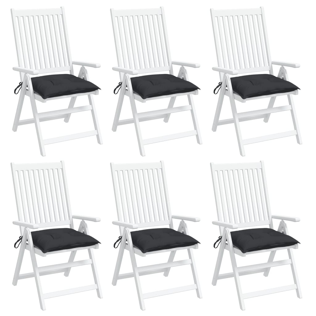 Stoelkussens 6 st 40x40x7 cm oxford stof zwart