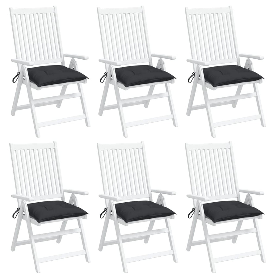 Stoelkussens 6 st 40x40x7 cm oxford stof zwart