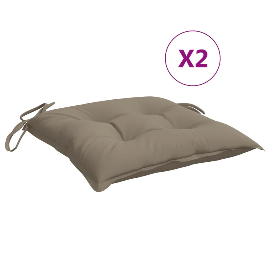 Stoelkussens 2 st 40x40x7 cm oxford stof taupe
