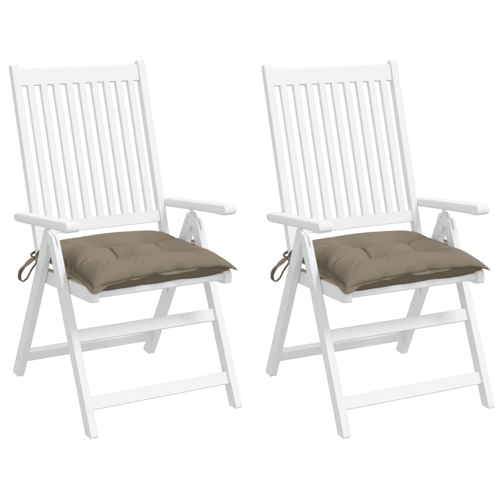 Stoelkussens 2 st 40x40x7 cm oxford stof taupe