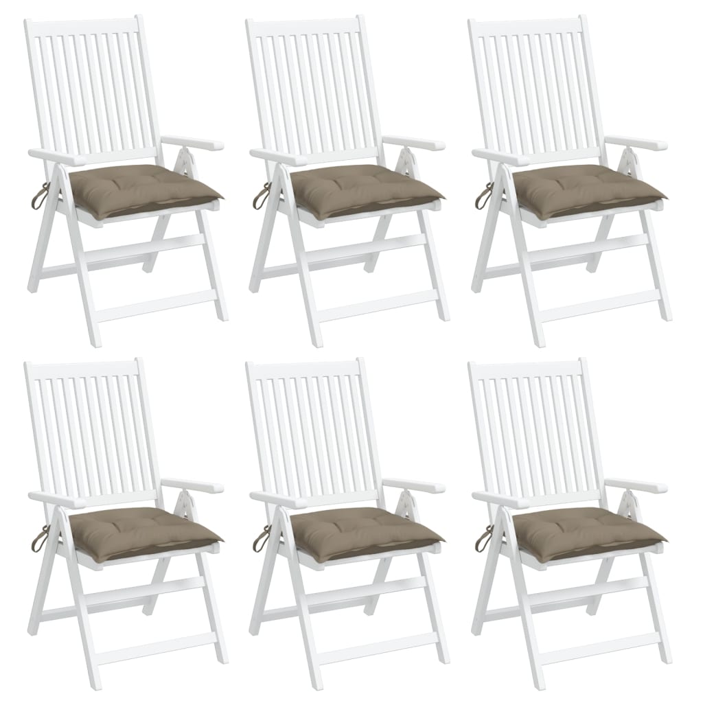 Stoelkussens 6 st 40x40x7 cm oxford stof taupe