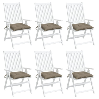 Stoelkussens 6 st 40x40x7 cm oxford stof taupe