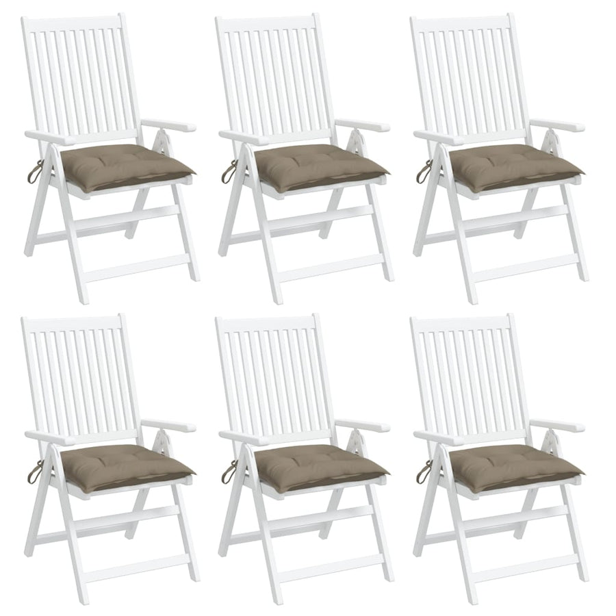 Stoelkussens 6 st 40x40x7 cm oxford stof taupe