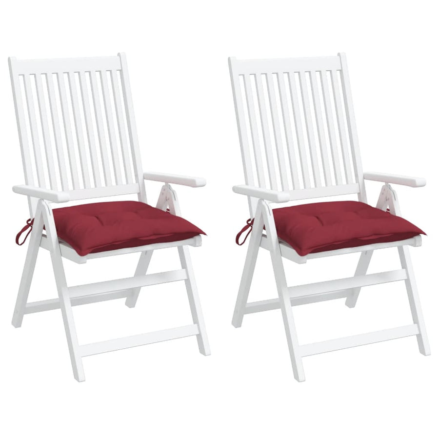 Stoelkussens 2 st 40x40x7 cm oxford stof wijnrood