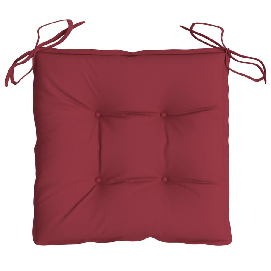 Stoelkussens 2 st 40x40x7 cm oxford stof wijnrood