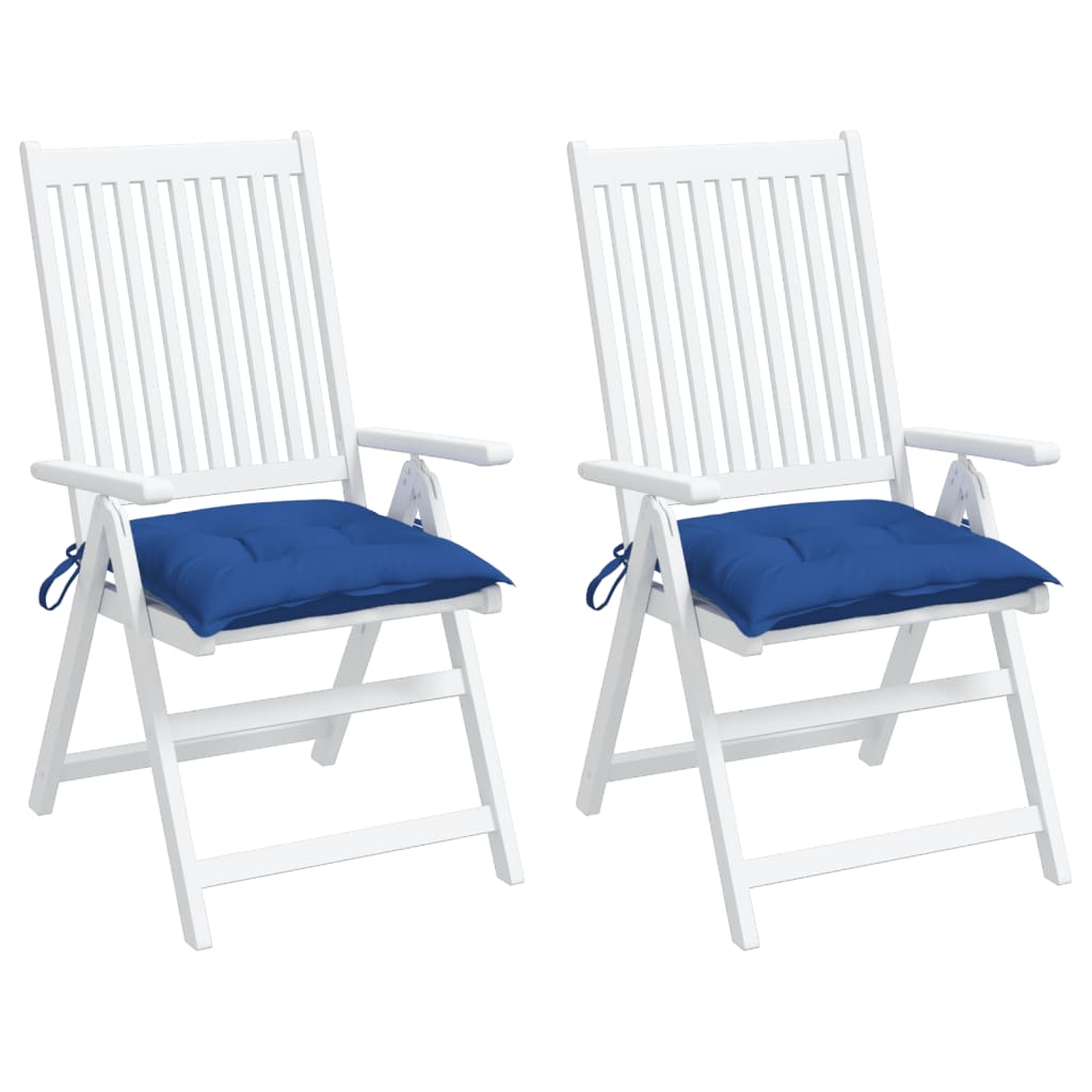 Stoelkussens 2 st 40x40x7 cm oxford stof blauw