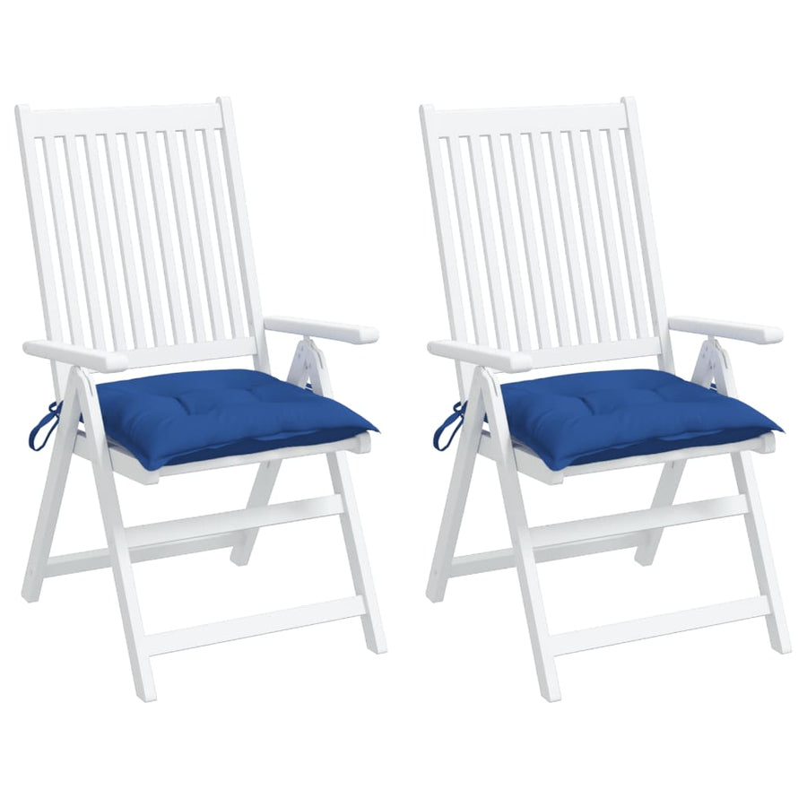Stoelkussens 2 st 40x40x7 cm oxford stof blauw