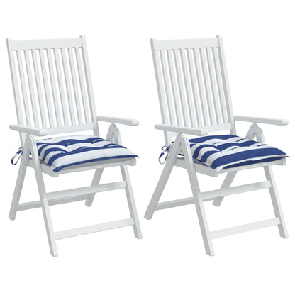 Stoelkussens Gestreept Stof En Blauw En Wit 2