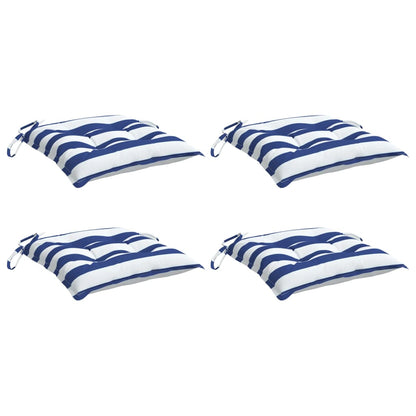 Stoelkussens Gestreept Stof En Blauw En Wit 4
