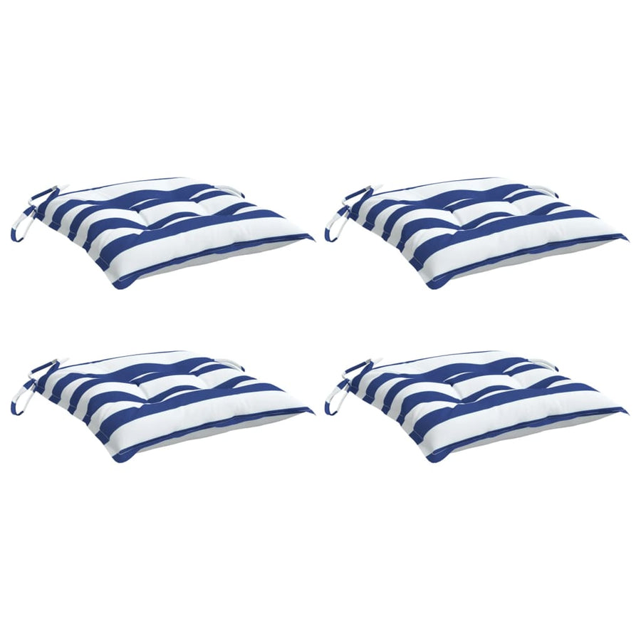 Stoelkussens Gestreept Stof En Blauw En Wit 4