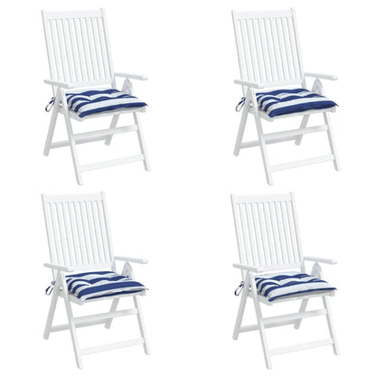 Stoelkussens Gestreept Stof En Blauw En Wit 4