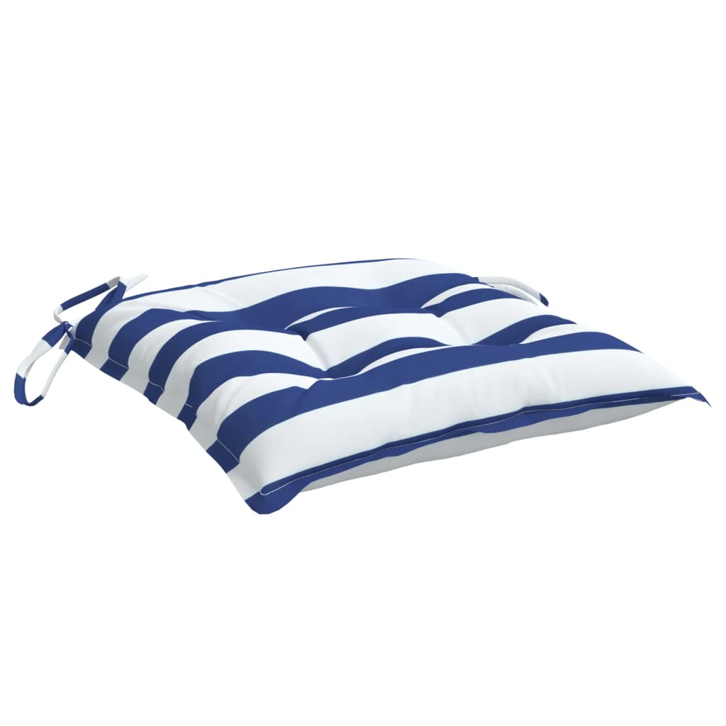 Stoelkussens Gestreept Stof En Blauw En Wit 4