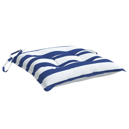 Stoelkussens Gestreept Stof En Blauw En Wit 4