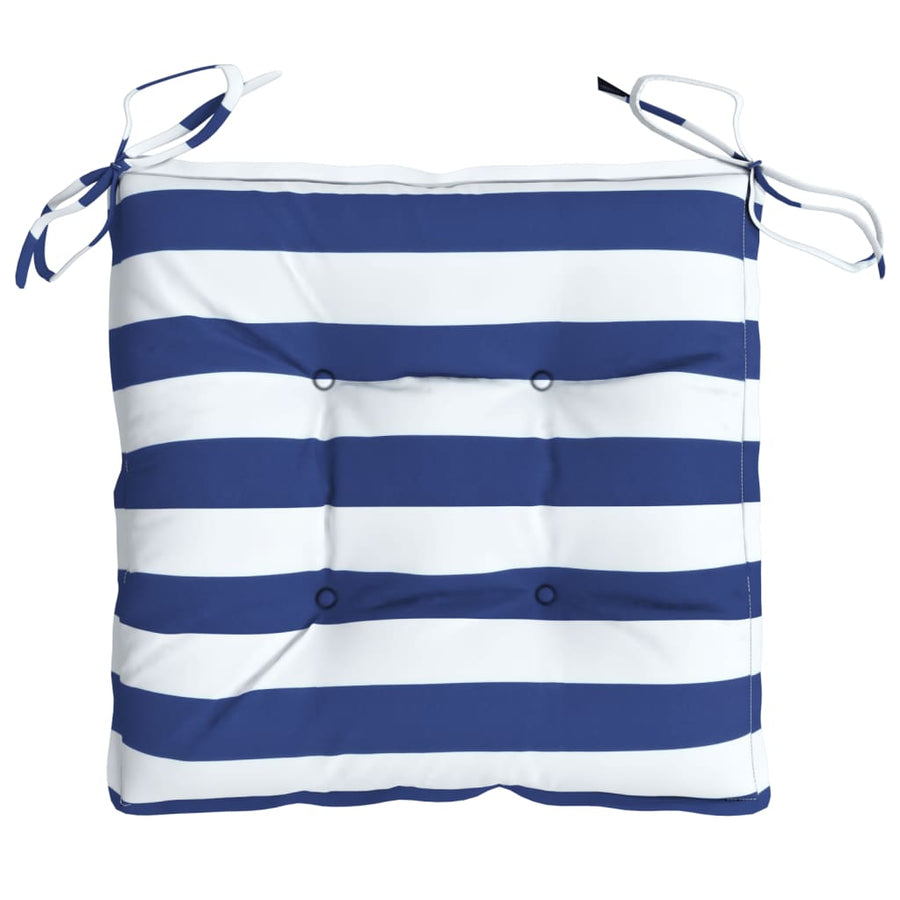 Stoelkussens Gestreept Stof En Blauw En Wit 4