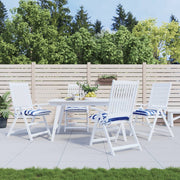 Stoelkussens gestreept blauw wit set van 4