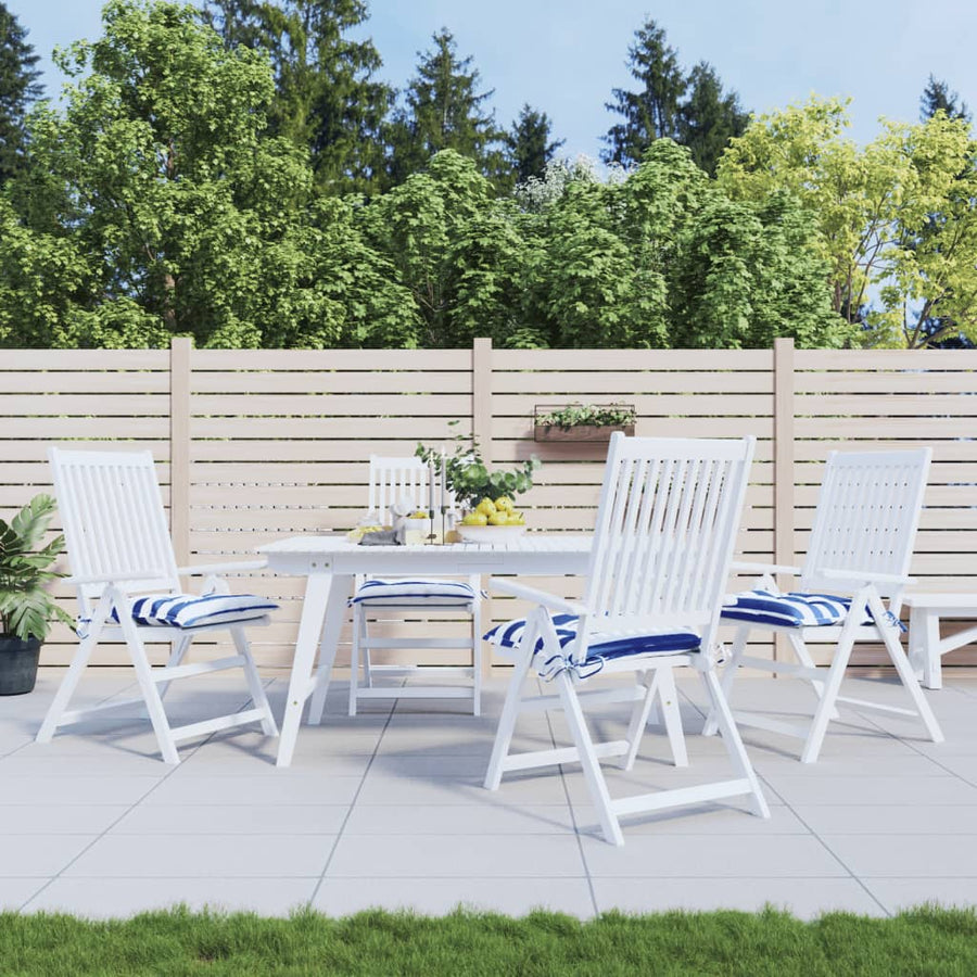 Stoelkussens Gestreept Stof En Blauw En Wit 4