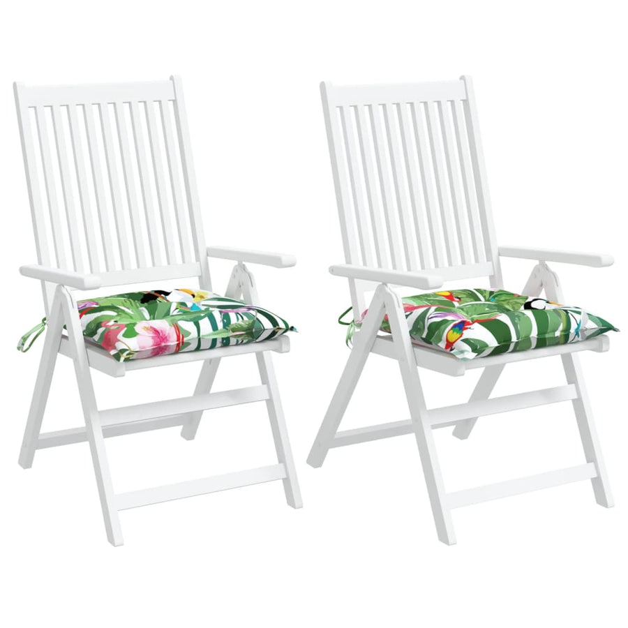 Stoelkussens 2 st 40x40x7 cm stof meerkleurig