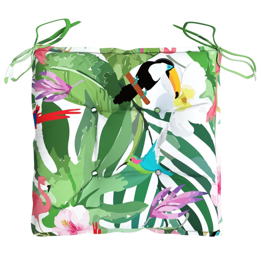Stoelkussens 2 st 40x40x7 cm stof meerkleurig