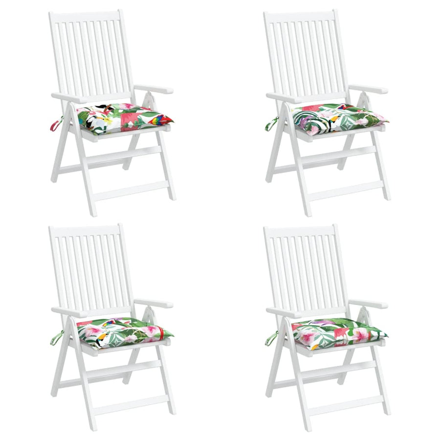 Stoelkussens Stof Meerkleurig Groen En Roze 4 40 x 40 x 7 cm