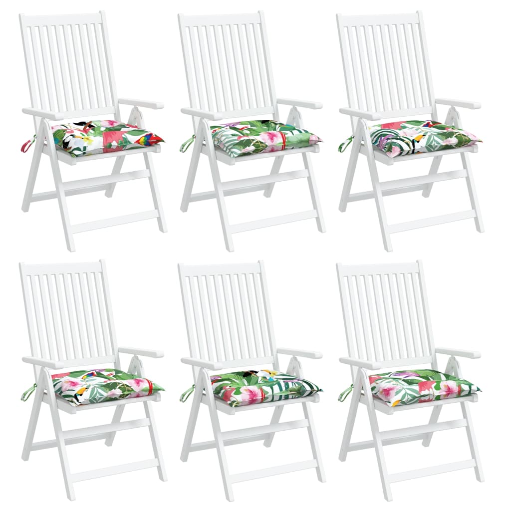 Stoelkussens Stof Meerkleurig Groen En Roze 6 40 x 40 x 7 cm