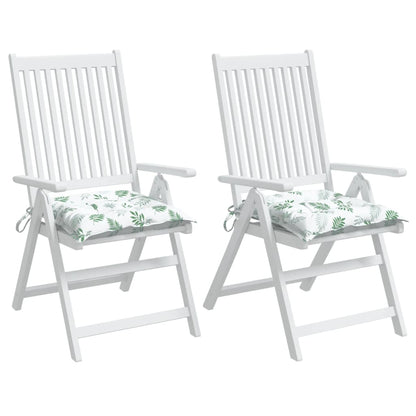 Stoelkussens 2 st bladpatroon 40x40x7 cm stof