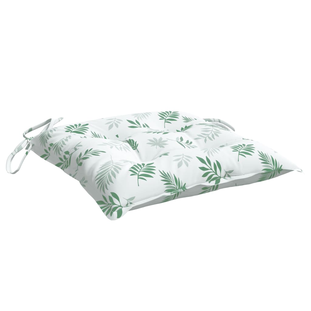 Stoelkussens 2 st bladpatroon 40x40x7 cm stof