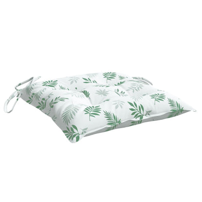 Stoelkussens 2 st bladpatroon 40x40x7 cm stof