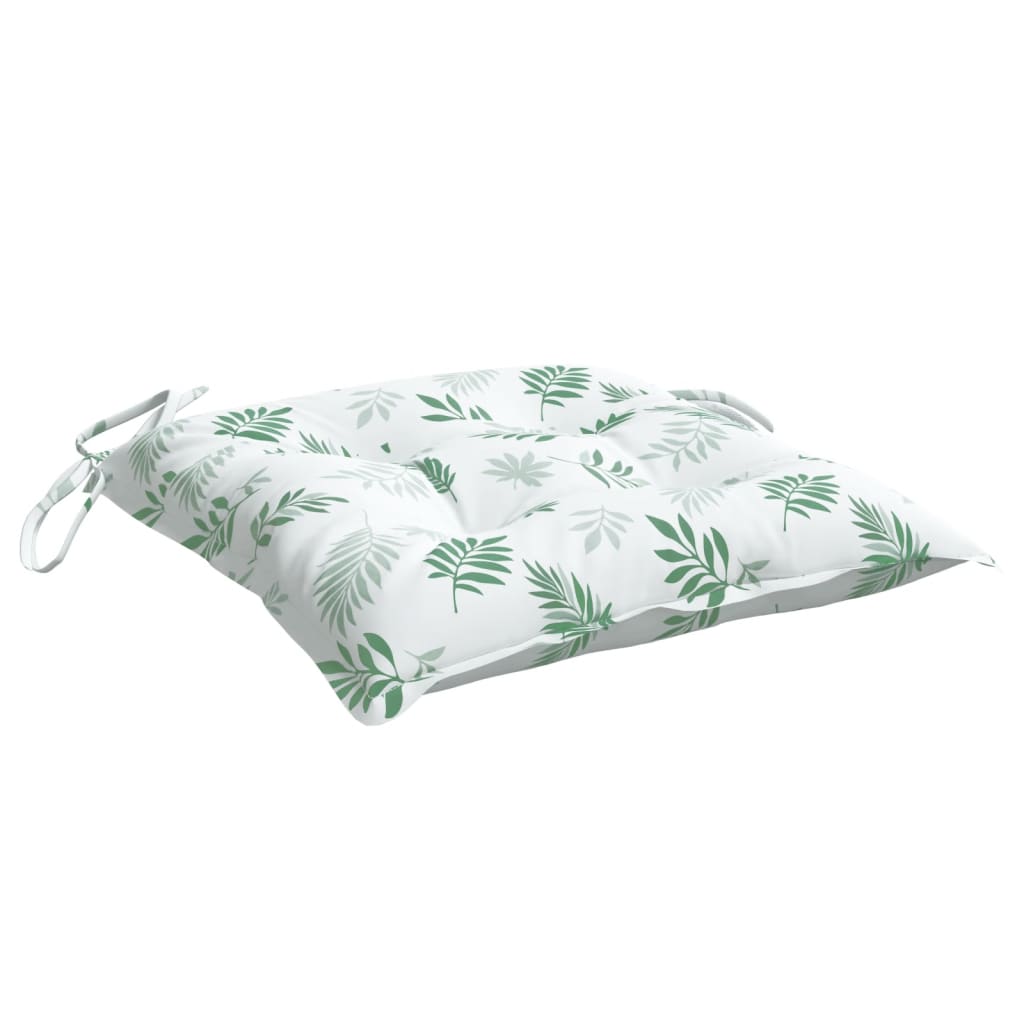 Stoelkussens 6 st bladpatroon 40x40x7 cm stof