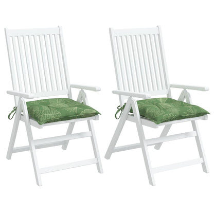 Stoelkussens 2 st bladpatroon 40x40x7 cm stof 2 40 x 40 x 7 cm