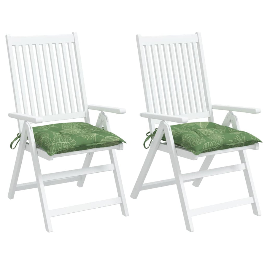 Stoelkussens 2 st bladpatroon 40x40x7 cm stof 2 40 x 40 x 7 cm