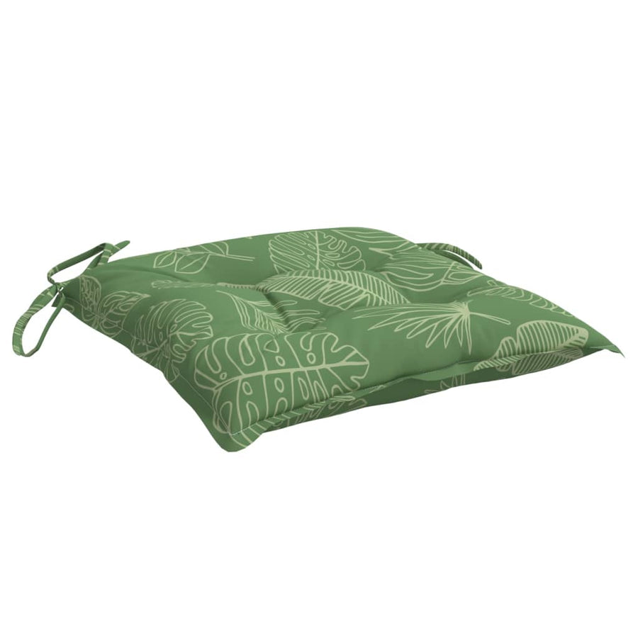 Stoelkussens 2 st bladpatroon 40x40x7 cm stof 2 40 x 40 x 7 cm