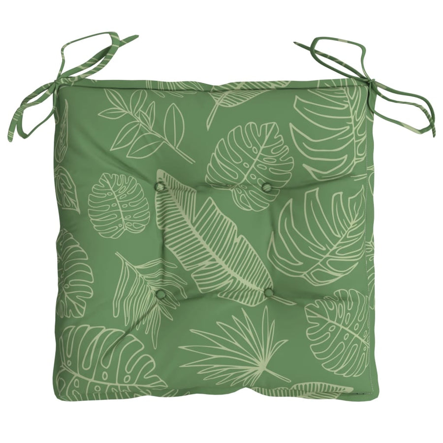 Stoelkussens 2 st bladpatroon 40x40x7 cm stof 2 40 x 40 x 7 cm