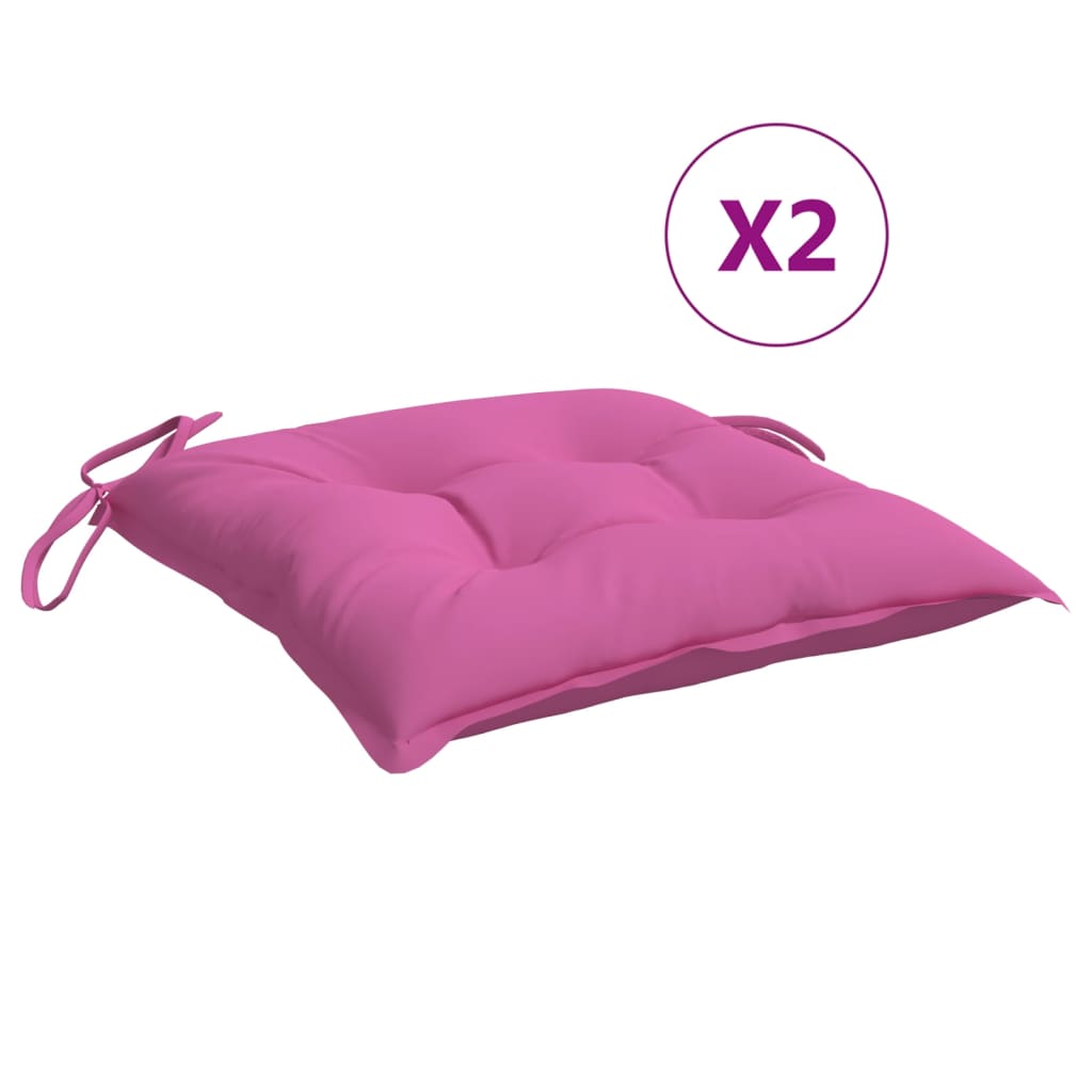 Stoelkussens 4 St 40X40X7 Cm Stof Roze Roze 40 x 40 x 7 cm