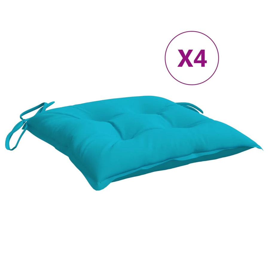 Stoelkussens 4 St 40X40X7 Cm Stof Turquoise 40 x 40 x 7 cm