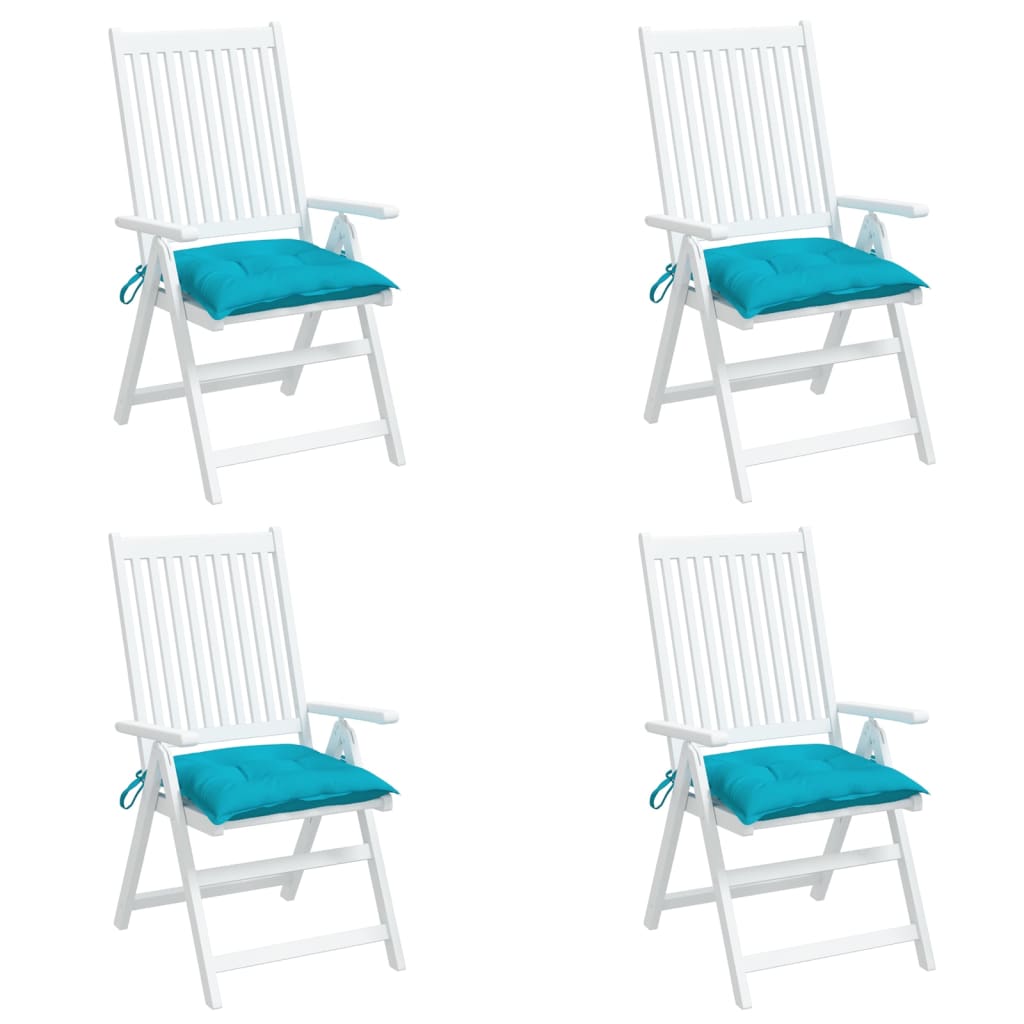Stoelkussens 4 St 40X40X7 Cm Stof Turquoise 40 x 40 x 7 cm