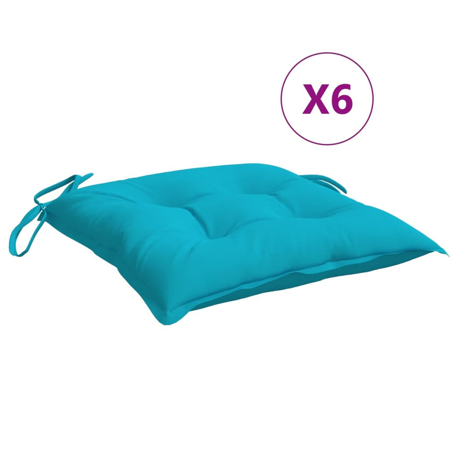 Stoelkussens Stof Turquoise 6 40 x 40 x 7 cm