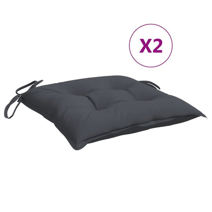 Stoelkussens 2 st 50x50x7 cm oxford stof antracietkleurig