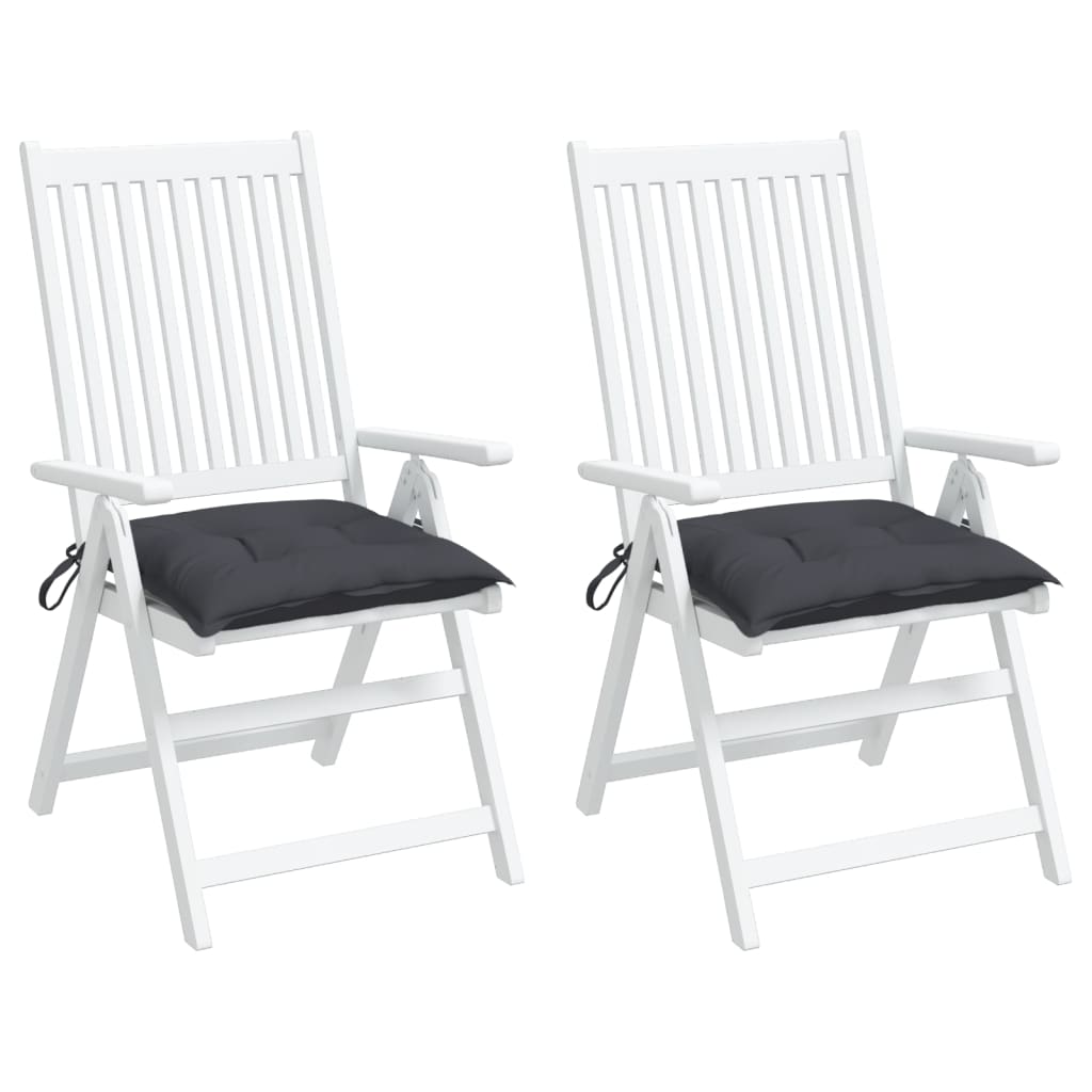 Stoelkussens 2 st 50x50x7 cm oxford stof antracietkleurig