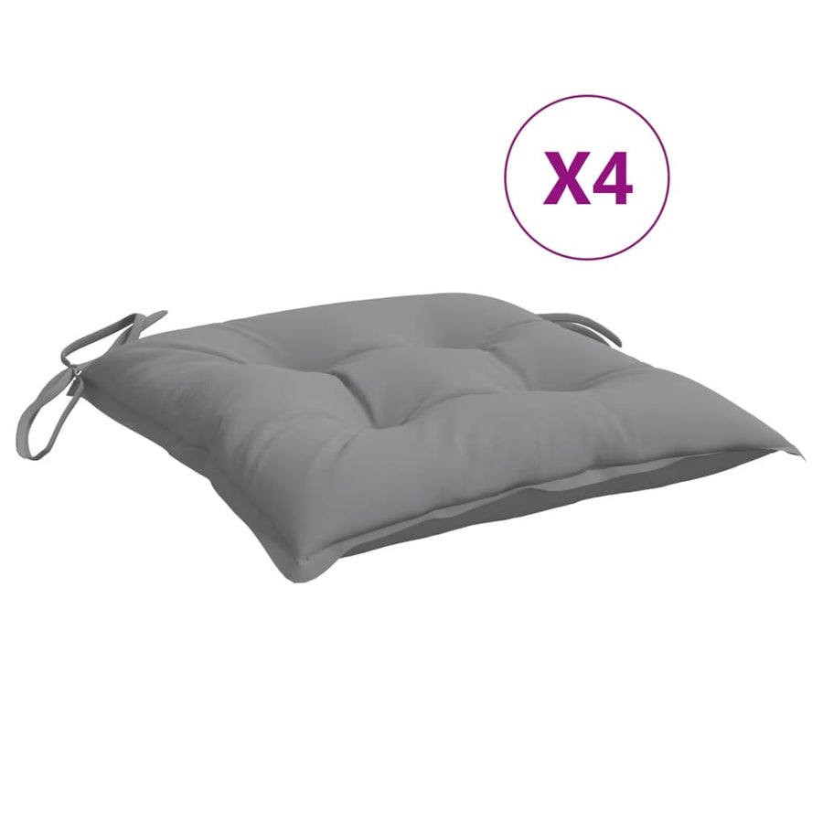 Stoelkussens 4 st 50x50x7 cm oxford stof grijs