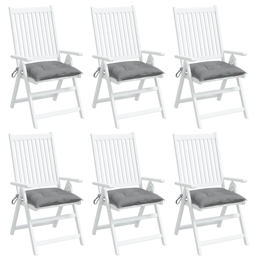Stoelkussens 6 St 50X50X7 Cm Oxford Stof Grijs