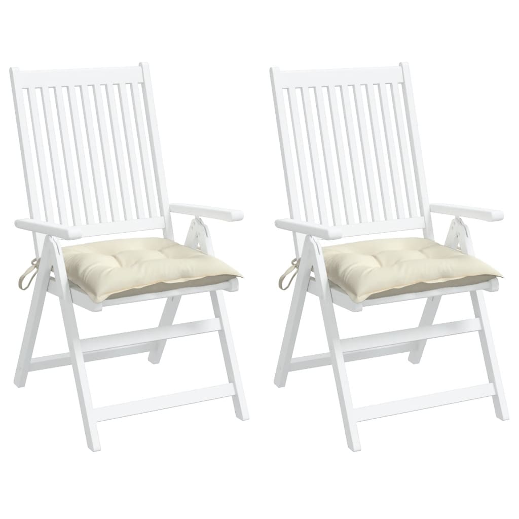 Stoelkussens Oxford Stof Wit 2 50 x 50 x 7 cm Crème