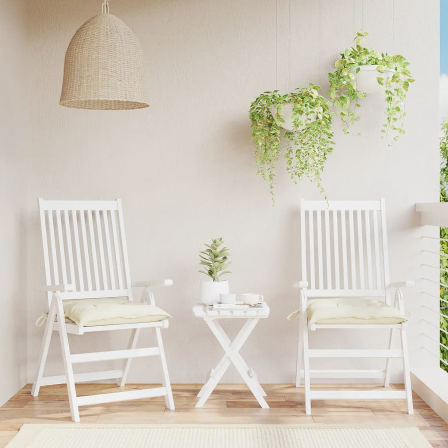 Stoelkussens Oxford Stof Wit 2 50 x 50 x 7 cm Crème