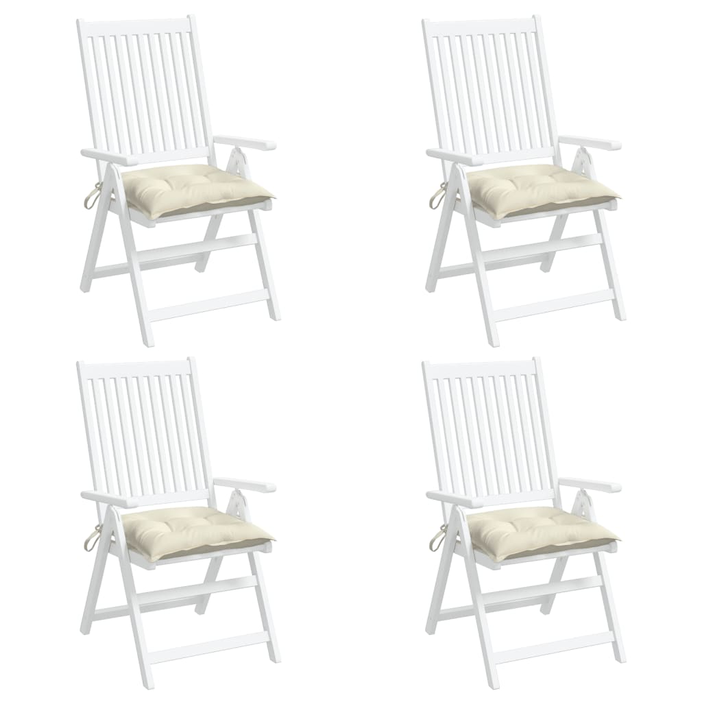 Stoelkussens 4 st 50x50x7 cm oxford stof crèmewit