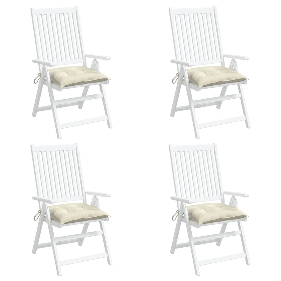 Stoelkussens 4 st 50x50x7 cm oxford stof crèmewit