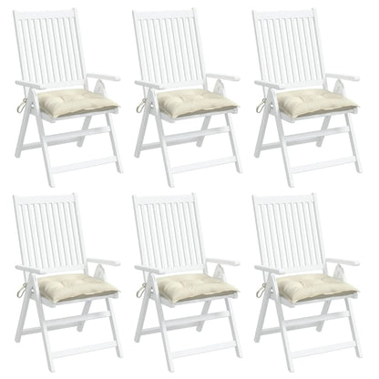 Stoelkussens 6 st 50x50x7 cm oxford stof crèmewit