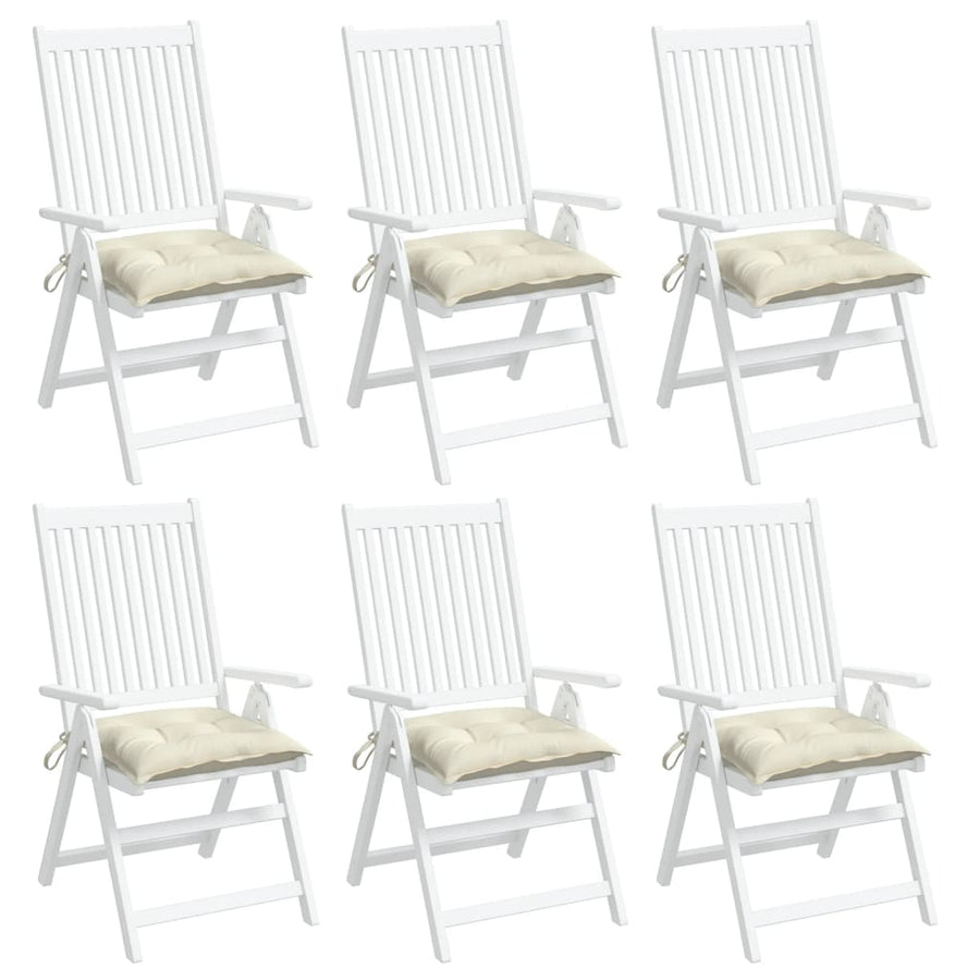Stoelkussens 6 st 50x50x7 cm oxford stof crèmewit
