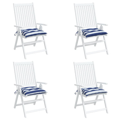 Stoelkussens Stof Gestreept En Blauw En Wit 4 50 x 50 x 7 cm