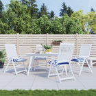 Stoelkussens 4 st 50x50x7 cm gestreept wit blauw