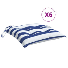 Stoelkussens Stof Gestreept En Blauw En Wit 6 50 x 50 x 7 cm