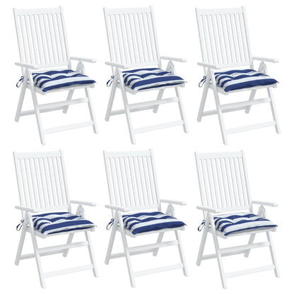 Stoelkussens Stof Gestreept En Blauw En Wit 6 50 x 50 x 7 cm